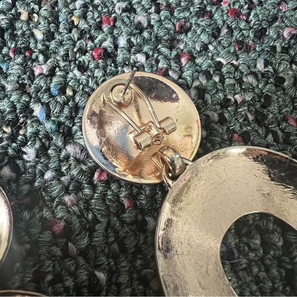 ZARA Off-White Cream & Colorful Gemstone Oval Dangle Statement Earrings Jewelry - Picture 4 of 12